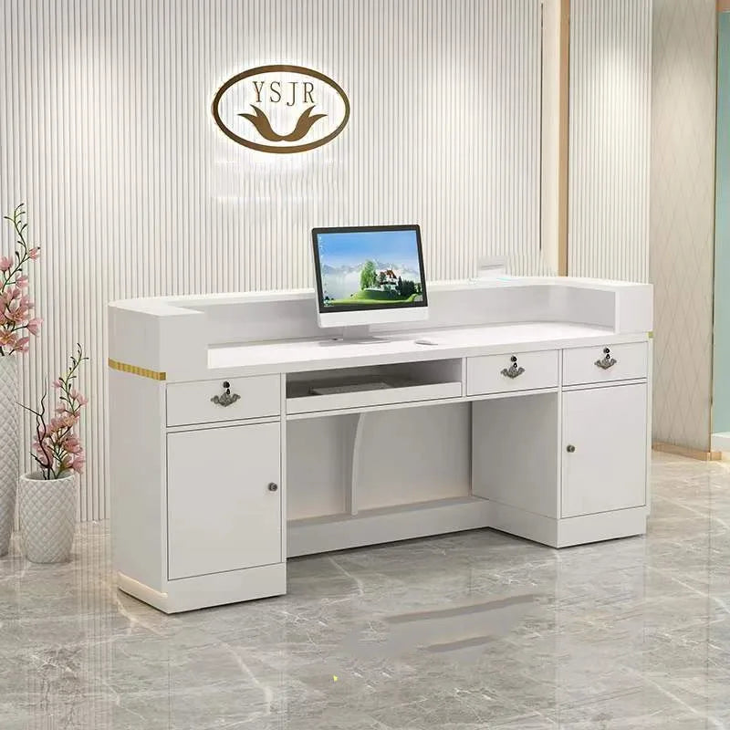 Beauty Salon Storage Hairdresser Counter Receptionist Front Desk Reception Cosmetics Executive Office Recepcion Shop Bar