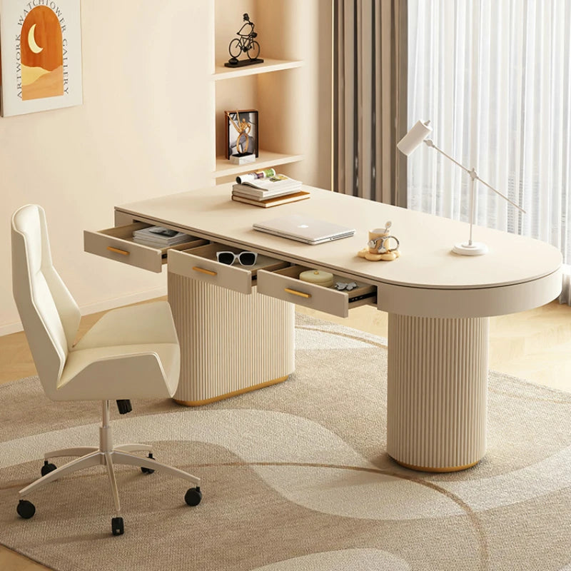 Executive Setup Table Work Desk Supplies Bench Corner Storage Makeup Work Desk Coffee Write Bureau Meuble Working Equipment ZT