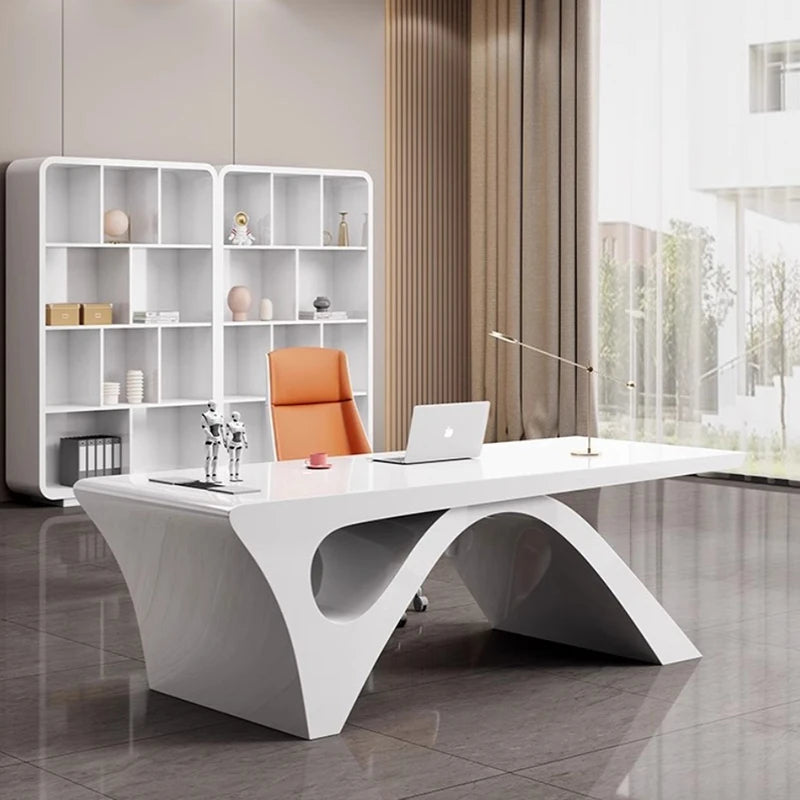 Storage Writing White Desk Desktop Study Workbench Office Desk Executive Computer Tavolo Scrivania Ufficio Office Furniture