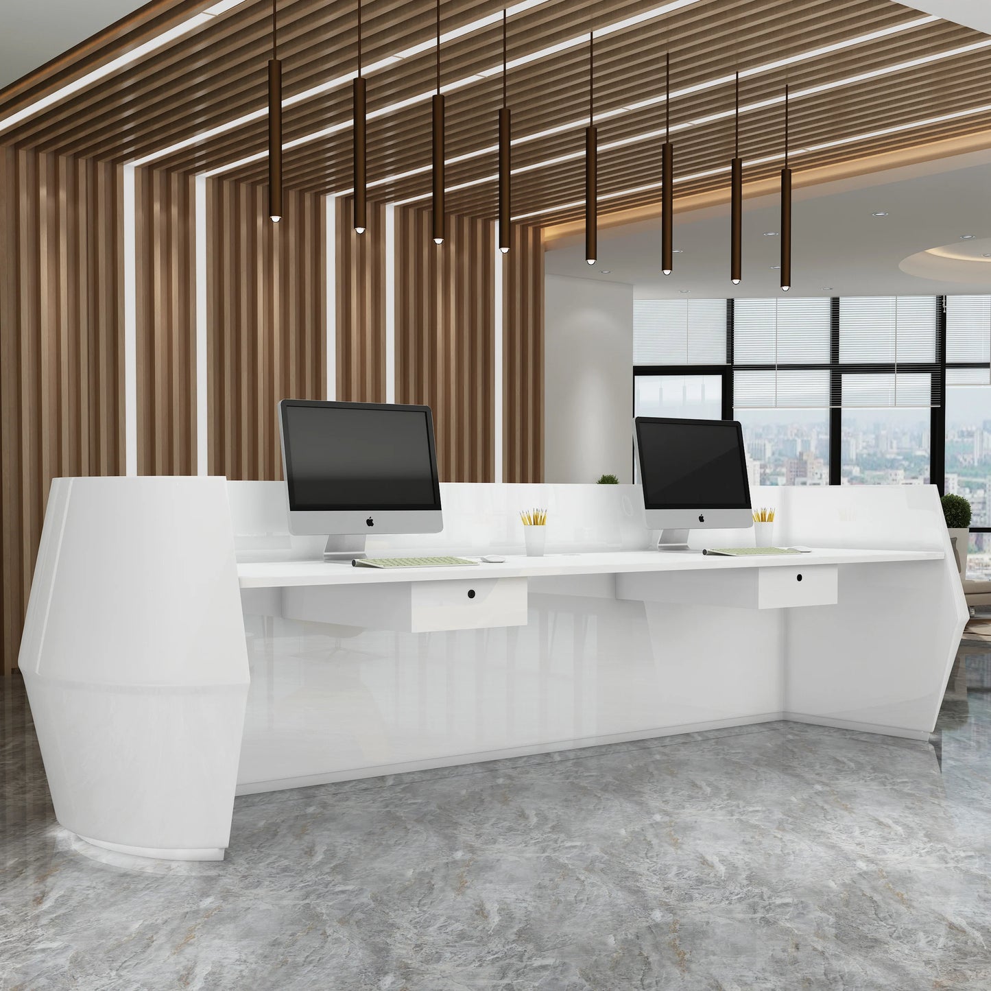 Reception Desk Modern Commercial Office Furniture Hotel Front Desk Bar Reception Curved Counter Beauty Salon Reception Table