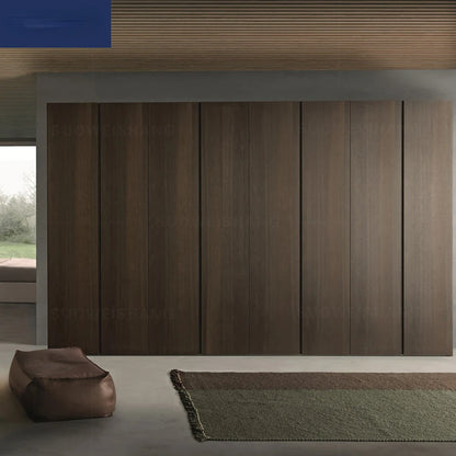 Integral wardrobe whole house custom modern light luxury solid wood coat bedroom open wardrobe