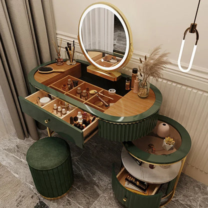 Luxury Charm Dressing Table Luxury Nordic Salon Drawer Nordic Dressing Table Mirror Chair Storage Coiffeuse Furniture Makeup