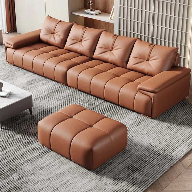 Leather Living Room Sofas Luxury European Modern Corner Sofa Comfortable Lounge Sofa Sala De Estar De Luxo Nordic Furniture