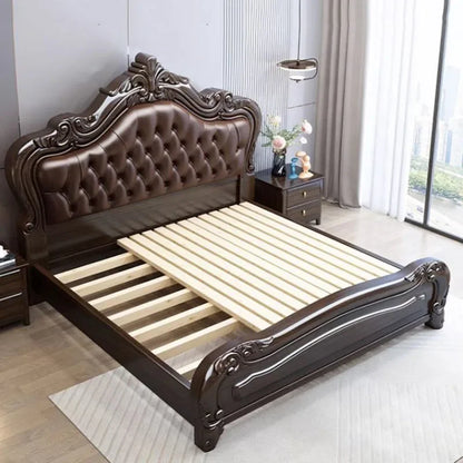 Unique Wood Aesthetic Double Bed King Size Master Modern Bedroom Double Bed Luxury Frame Letto Matrimoniale Home Furniture