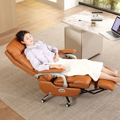 Massage Rotating Office Chair Armpad Leather Design Mobile Chair Ergonomic Modern Luxury Sillas De Oficina Office Furniture