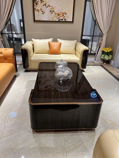 Italian light luxury coffee table, postmodern Bentley home paint, minimalist Armani style solid wood furniture, living room