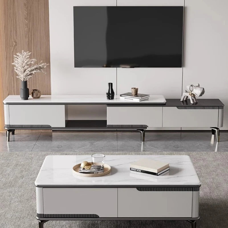 Entertainment Center TV Stands Grey Mobile Console Table Showcase TV Stands Luxurious Supporte Para Tv Living Room Furniture