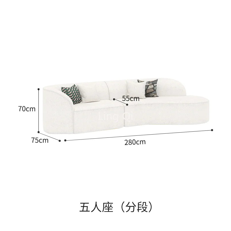 Nordic Style Xxl Sofa Bed Stretch Curved Modern Module Couch Modular Floor White Sectional Relax Canape Salon Home Furniture