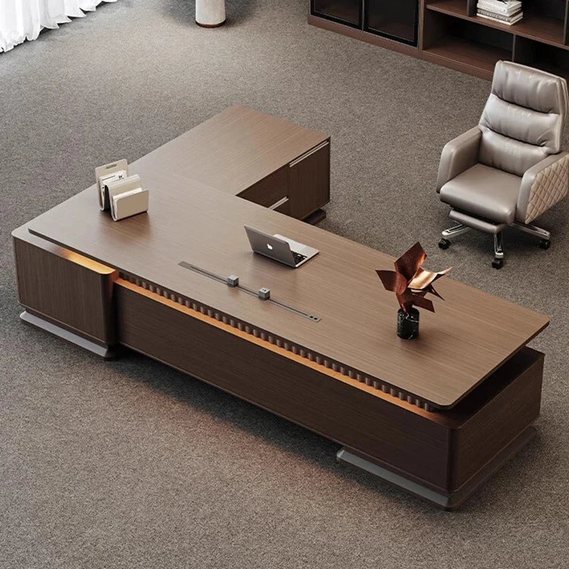 Executive Shaped Desk Drawers Work Filing Standing Computer Office Desk Gaming Writing Escritorios De Ordenador Furniture