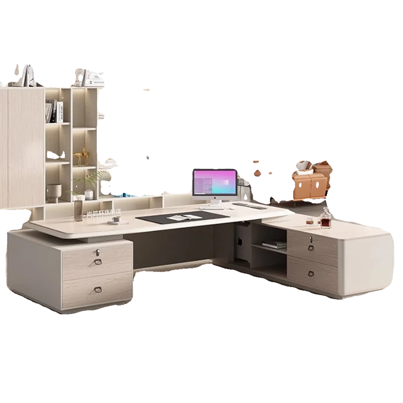 Corner Executive White Work Table Luxury L Shape Desktop Office Desk Computer Meeting Tavolo Scrivania Ufficio Office Furniture