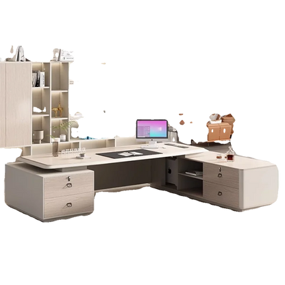 Corner Executive White Work Table Luxury L Shape Desktop Office Desk Computer Meeting Tavolo Scrivania Ufficio Office Furniture