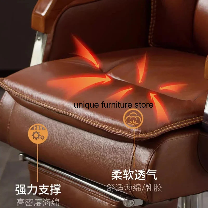 Design Floor Massage Chair Computer Leather Executive Wheels Working Office Chair Revolving Leisure Chaises Office Furniture