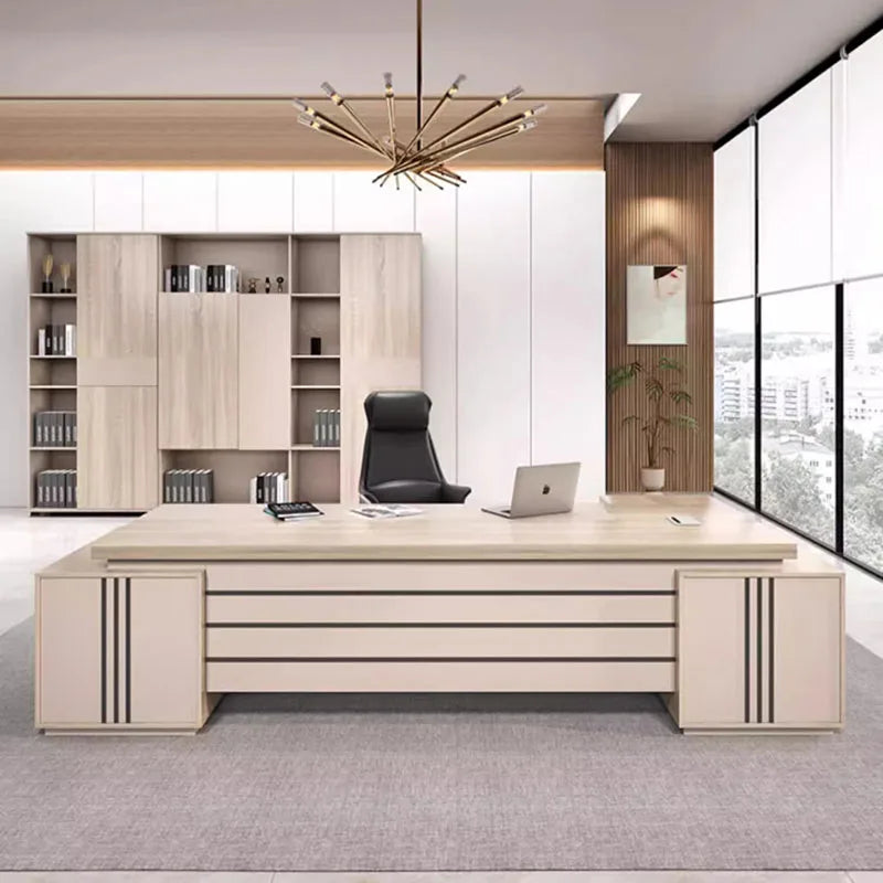 Long Supplies Office Desk Luxury Storage Organizers Reception Computer Desks Drawers Executive Mesa De Escritorio Furnitures