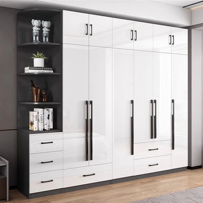 Modern Luxury Wardrobes White Wooden Clothing Rack Free Shipping Wardrobes Apartment Storage Armario De Ropa Furniture Bedroom