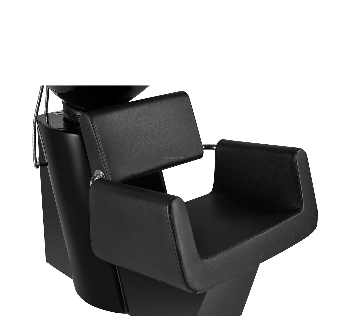 Black Comfortable Shampoo Bowl Simple Type Hair Washing Product Retro Design Salon Shampoo Chair