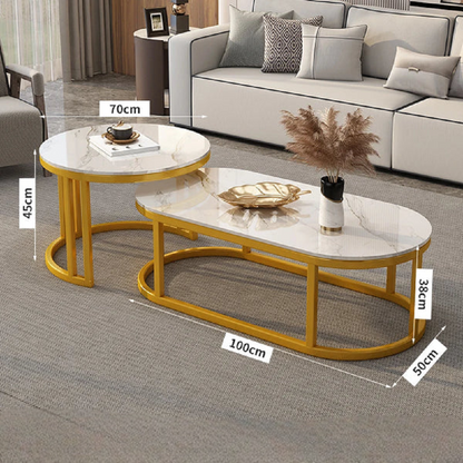 Dining Legs Metal Coffee Table Storage Simple Center Gold Coffee Table Marble Glass Floor Mesa Auxiliar Salon Home Furniture