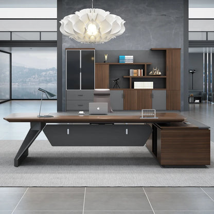 Executive Conference Office Desk Reception Dark Legs Shelf Computer Desks Living Room Drawers Mesa De Escritorio Home Furniture