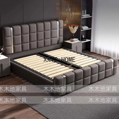 Multifonction Marriage Bed Nordic Aesthetic Modern Double Bed Wood Storage Camas Y Muebles Para El Hogar Luxury Furniture