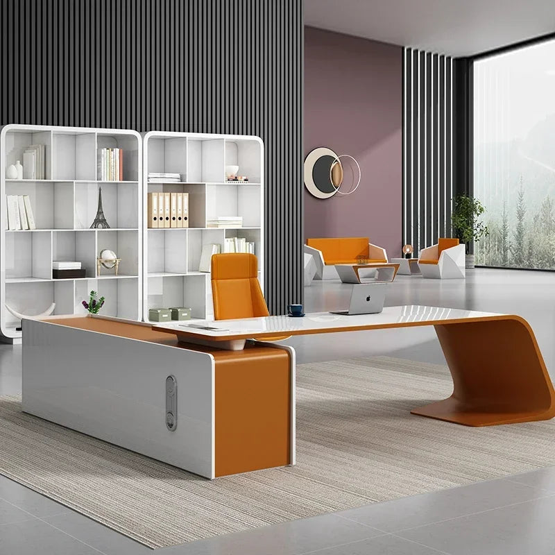 New 2024 Boss L Shape Luxury Office Furniture Manager High Tech Modern Executive Ceo Office Desk