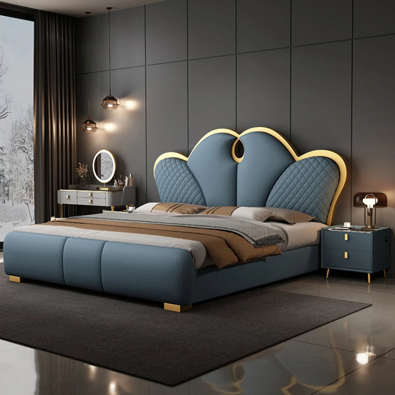 Luxury House Double Bed King Size Modern Nordic Living Room Frame Double Bed Twin Princess Cama Matrimonial Bedroom Furniture