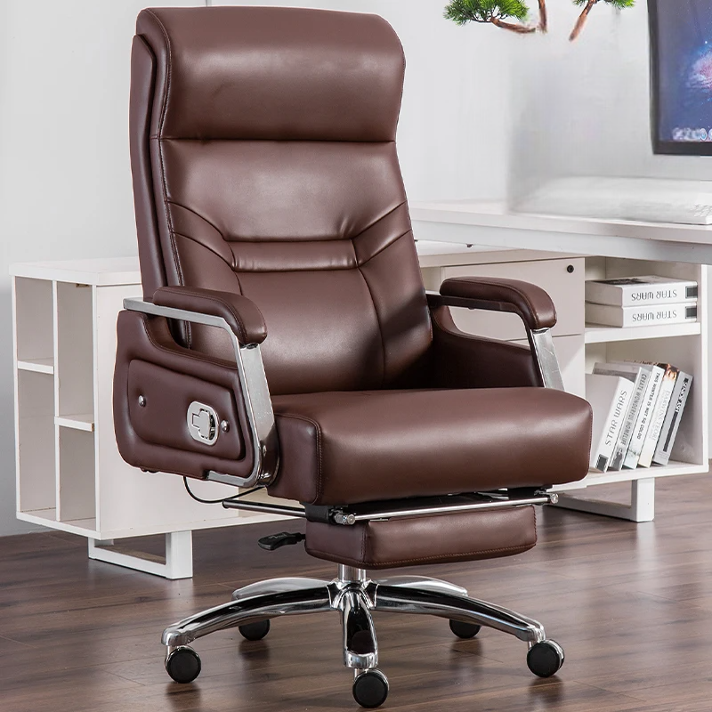 Vintage Adjustable Office Chairs Extension Armrest Swivel Leather Office Chairs Pillow High Design Cadeira Gamer Home Furniture