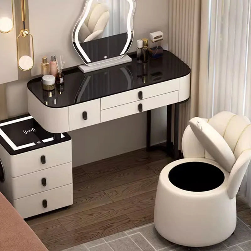 Dressing Table Mirror Makeup Salon Drawers Living Room Desk Organizer Black Bedroom Comodas Con Cajones Modern Furniture