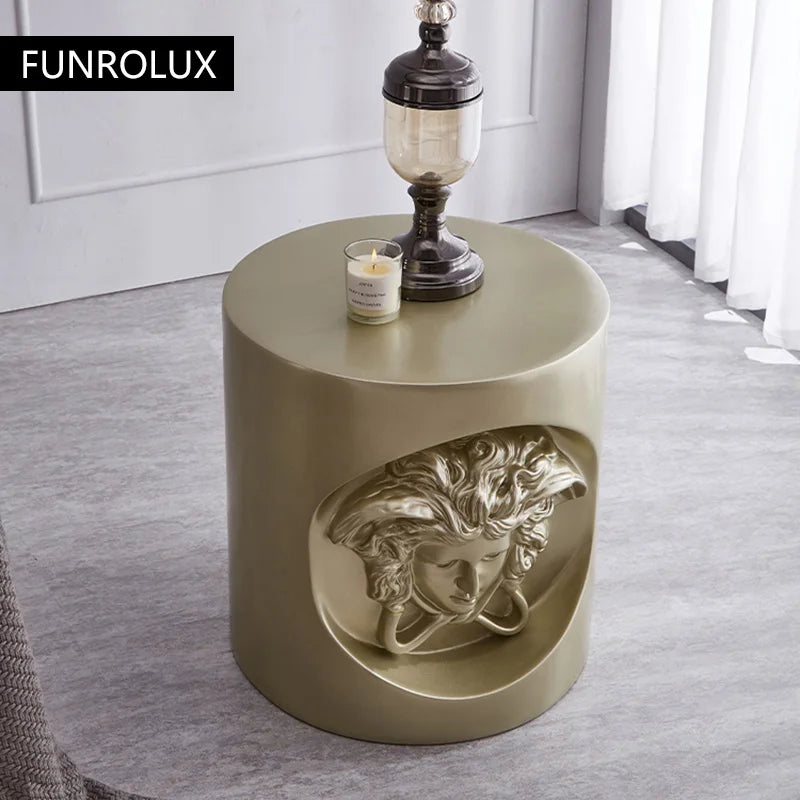 Light Luxury Creative Design Modern Style Home Living Room Small Corner Table Side Table Glass Steel Coffee Table