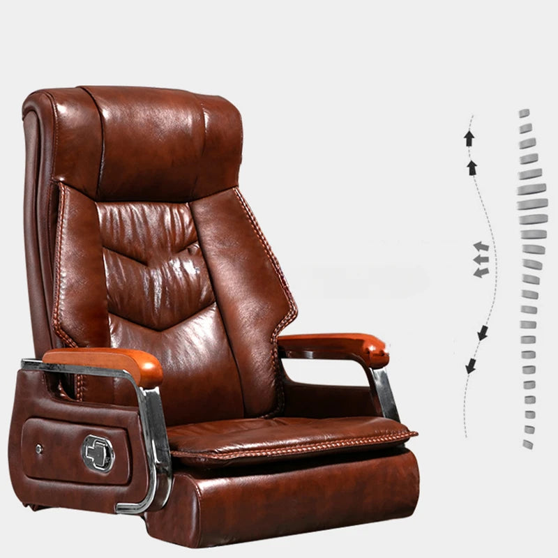 Ergonomic Home Office Chair Genuine Leather Cushion Boss Massage Modern Office Chair Recliner Chaises Furniture