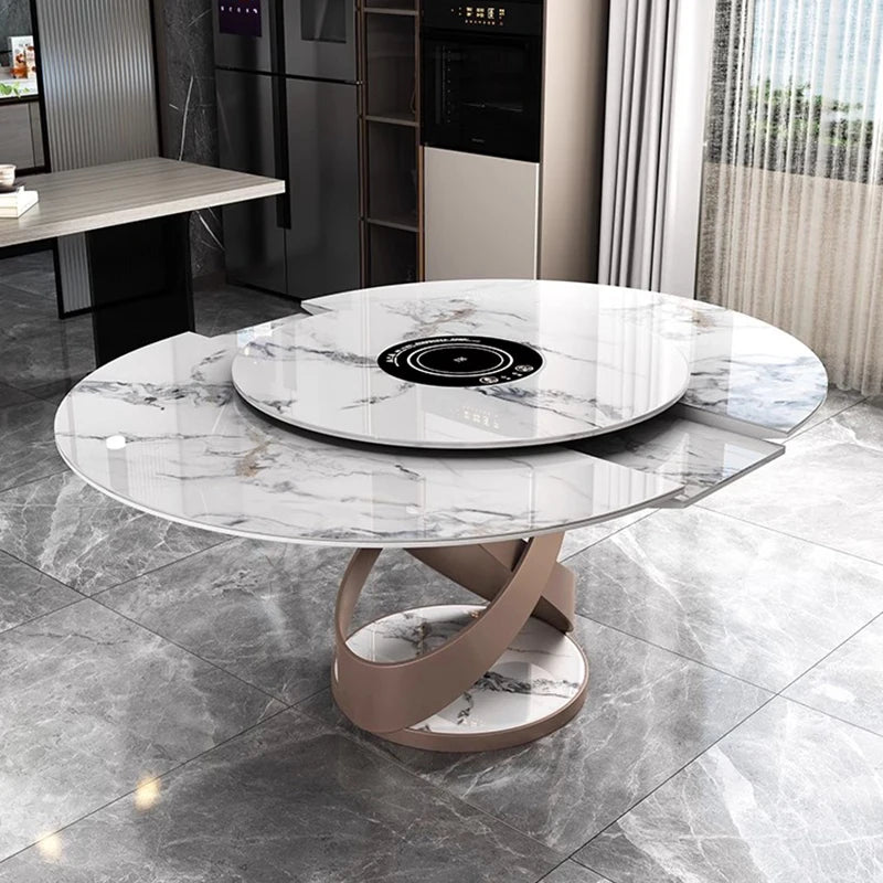 Extendable Dining Table Set Chairs Console Coffee Luxury Restaurant Dinner Table Round Coiffeuse De Chambre Kitchen Furniture