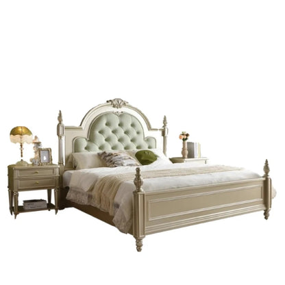 American Wood Double Bed Elegant Pretty Luxury Princess Bed King Size Camas De Dormitorio Bedroom Set Furniture