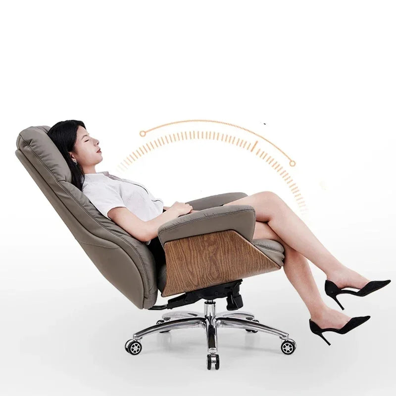 Accent Computer Chair Leather Executive Modern Relaxing Office Chair Backrest Platform Armchair Chaises De Bureau Furniture