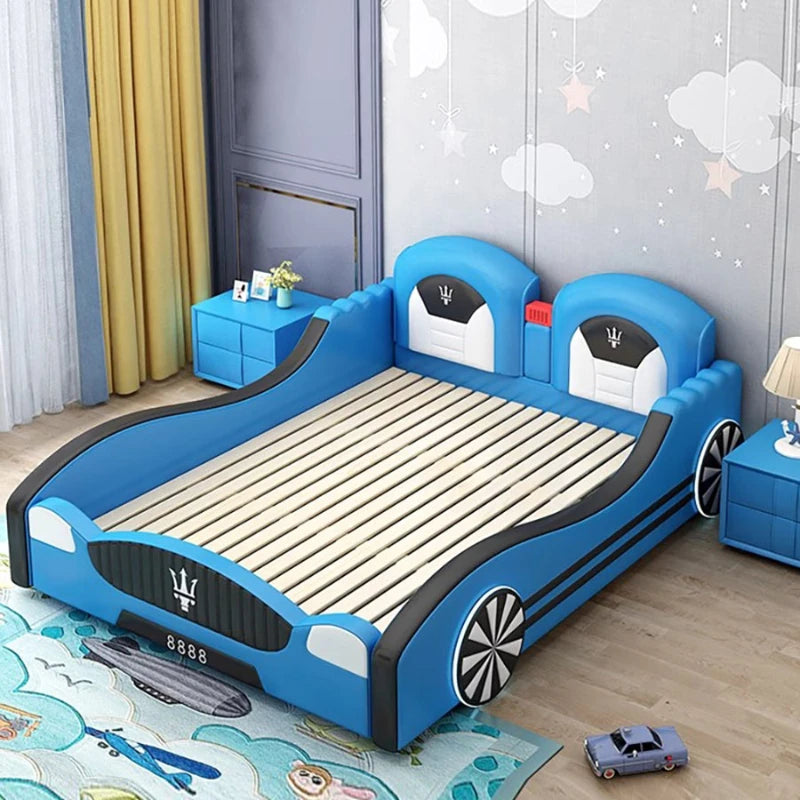 Wood Modern Bed Bases Kids Frames Aesthetic Boys Twin King Car Bed Luxury Children Design Letto Matrimoniale Bedroom Furniture