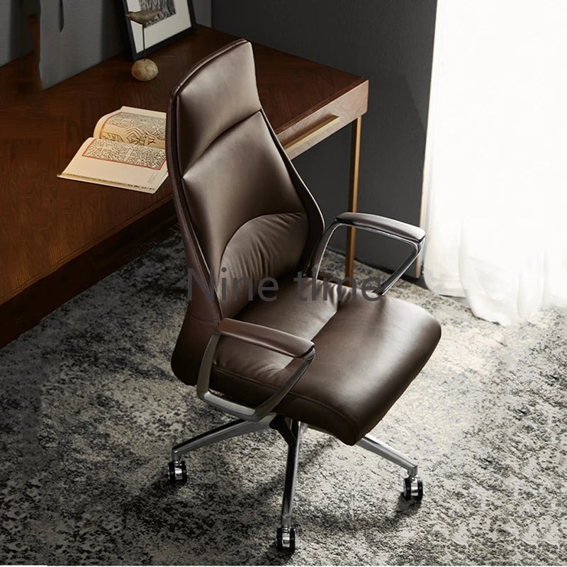 Vintage Comfortable Office Chairs Swivel Leather Protector Armrest Office Chairs Ergonomic Elastic Silla Plegable Furniture