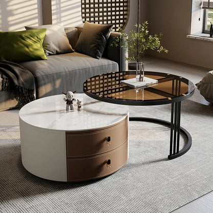 Living Room Storage Coffee Tables Luxury Round Wood Nordic Coffee Tables Design Modern Muebles Para El Hogar Home Furniture