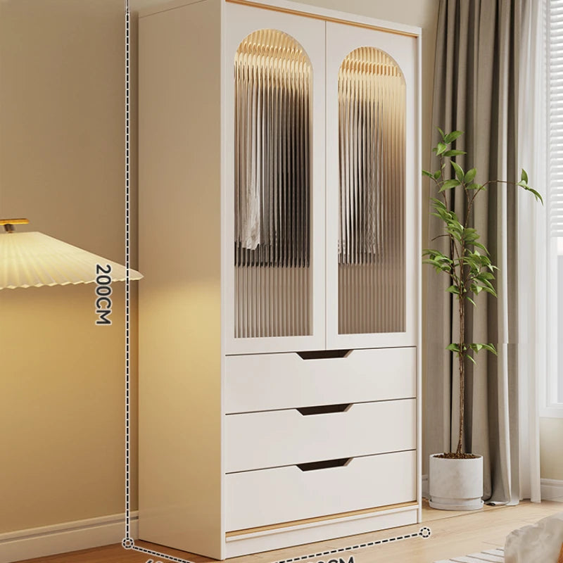 Unique White Closet Ventilation Minimalist Indoor Nook Display Luxury Clothes Rack European Clothes Cupboard Bedroom Furniture