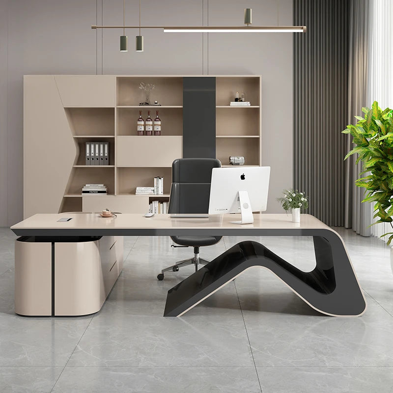 Modern School Desk Table Coffee Conference Boss Work Executive Office Desk Luxury Drawers Table Pour Ordinateur Home Furniture