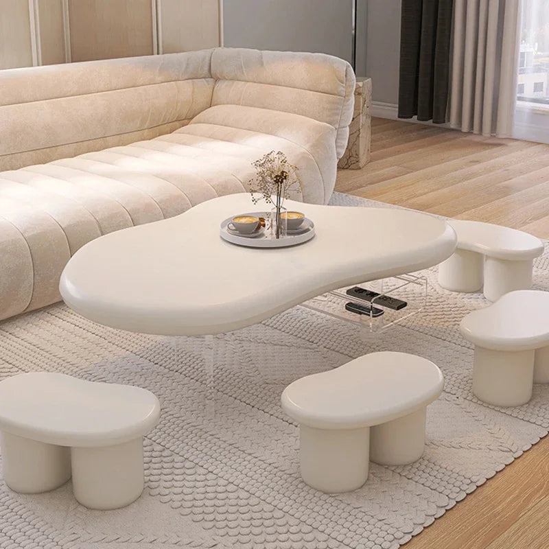 White Nordic Luxury Coffee Table Design Aesthetic Minimalist Corner Coffee Table Simple Articulos Parael Hogar Home Furniture