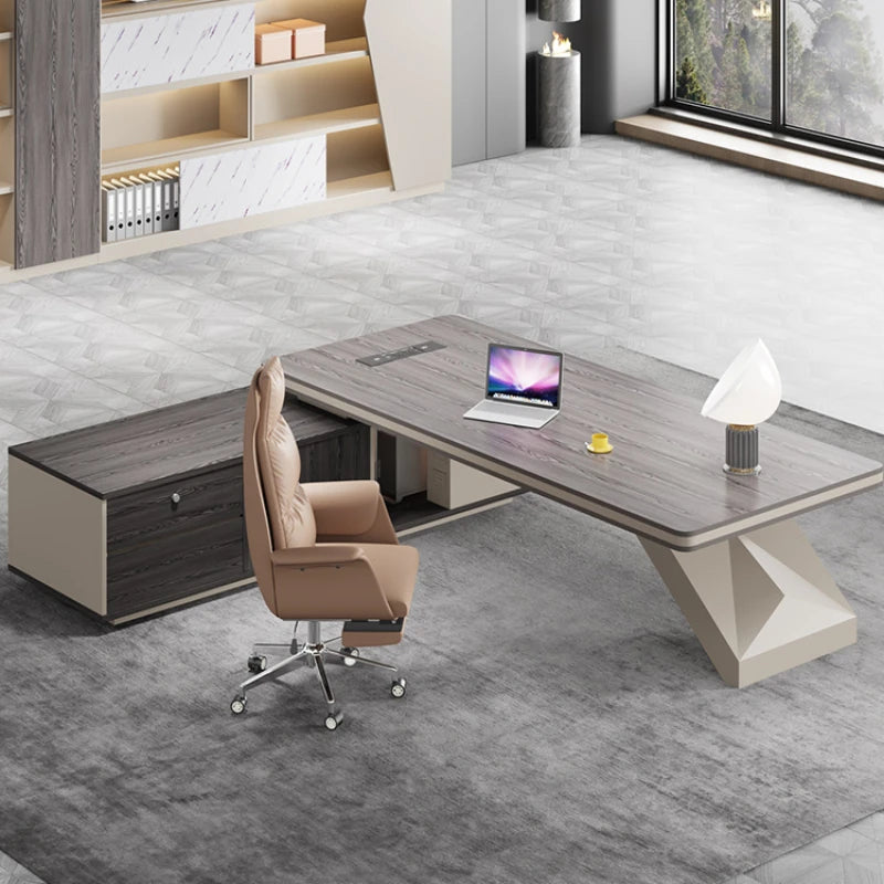 Modern Luxury Computer Desks Standing Storage Executive Wooden Office Desks Drawers Home Biurka Komputerowe Office Furniture