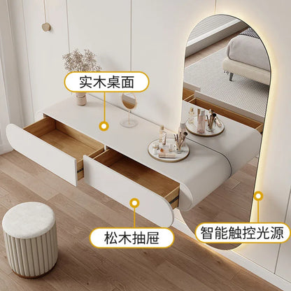 White Mirror Cabinets Makeup Table Living Room Modern Women Organizer Dressing Table Comfortable Salon Vestidores Home Furniture