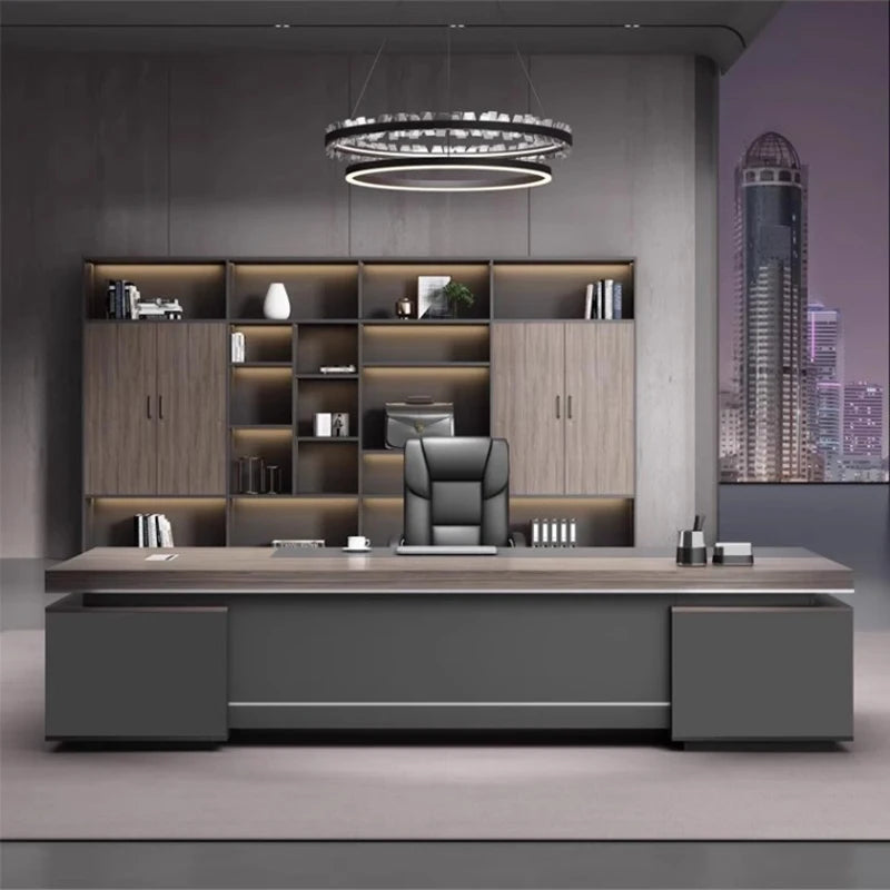 Drawers Executive Office Desk Storage Supplies Reception Corner Computer Desks Organizers Monitor Mesa Escritorio Home Furniture