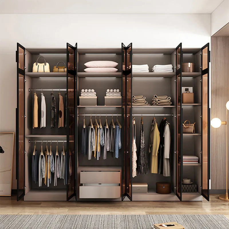 Luxury Display Wardrobes Drawers Luxury Display Space Saving Large Capacity Closet Door Storage Meubles De Chambre Furniture