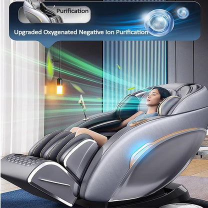 Massage Chair Full Body Zero Gravity 4D Shiatsu Massage Chair Massage Recliner Chair Heated with SL Track Bluetooth Speaker Foot