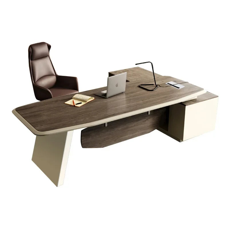 Simple modern desk atmospheric computer  single executive  fashion office and chair