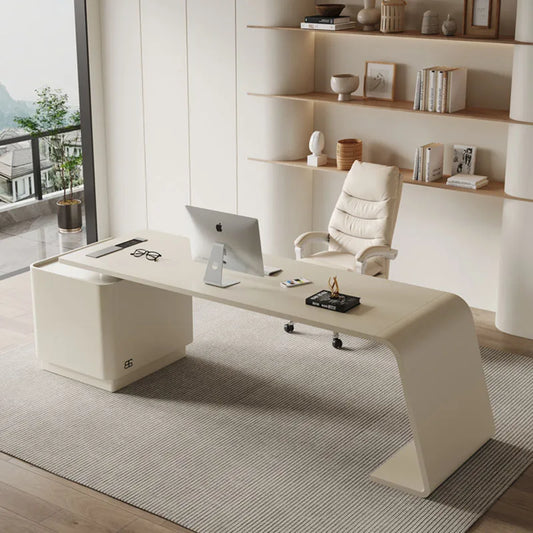 Work Corner Office Desks Pullout Under Table Meeting Room Appoint Office Desks Laptop Stand Tavolo Da Lavoro Italian Furniture