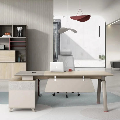 Modern Executive Office Desk Table Single Office Furniture L Shape Manager Computer Writing Table Desk