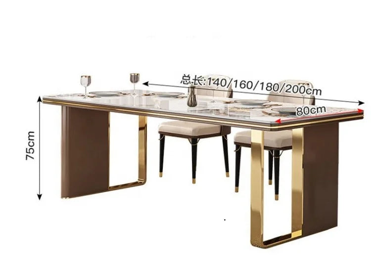 New Luxury Dinning Room Modern Dinning Table And Chair Set Marble Dining Table Set 6 Seater Dining Tables