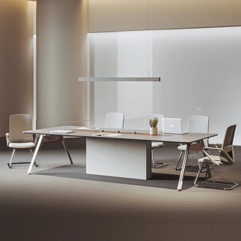 Small conference room table and chair combination simple modern luxury long table office rectangular business negotiation