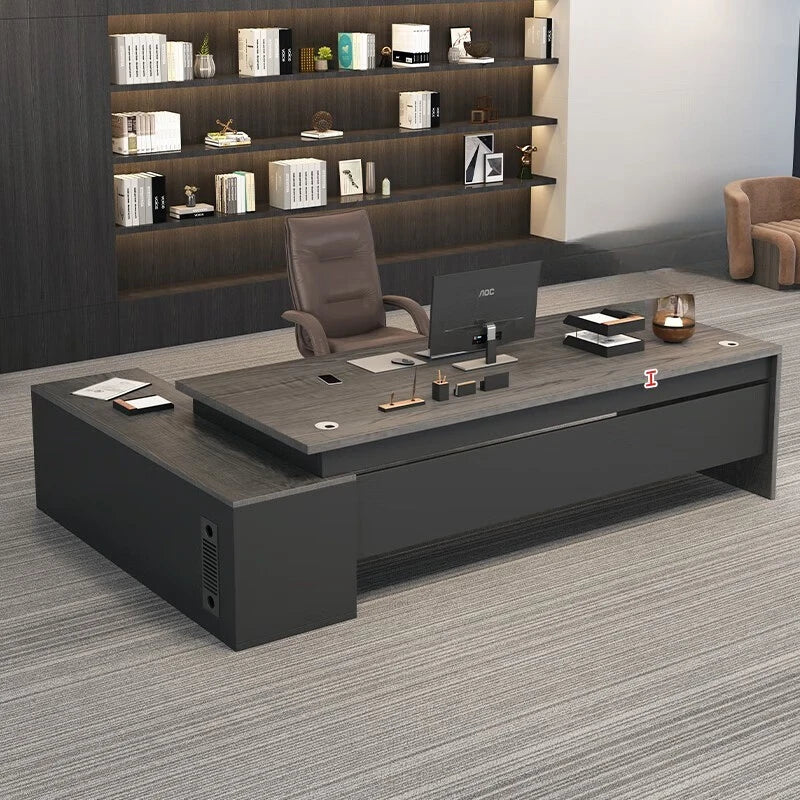 L Shaped Drawers Office Desks Luxury Monitor Desktop Modern Executive Work Desk Boss Tavolo Scrivania Ufficio Office Furniture