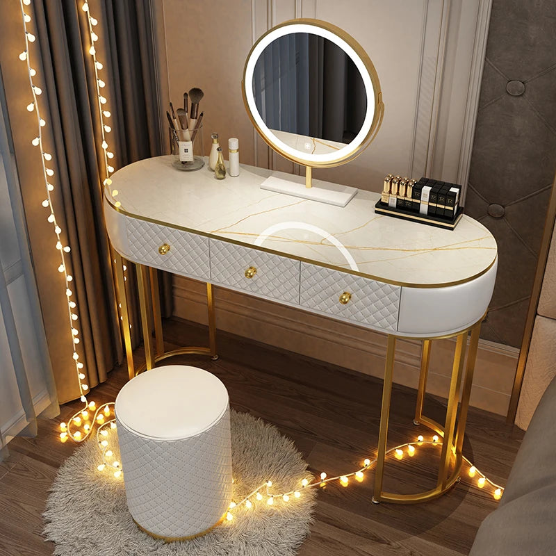 Cabinet Bedroom Dressing Table Makeup White Cosmetic Luxury Wood Vanity Table Desk Small Hotel Arredamento Hotel Furniture