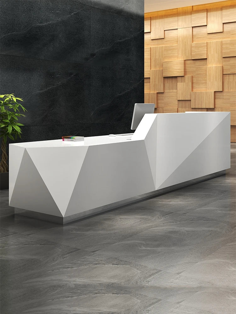 2024 Commercial Office Furniture Hotel Front Desk Reception Curved Cool Counter Bar Reception Desk Beauty Salon Reception Table